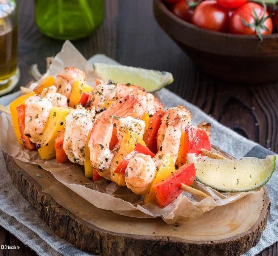 Brochettes de crevettes Brochettes de crevettes