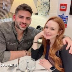 Lindsay avec son mari Bader Shammas, aux Emirats, o ils vivent